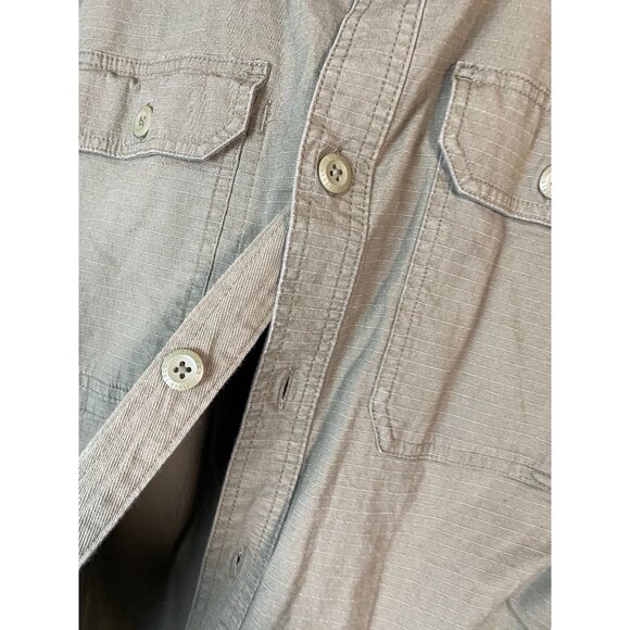 LL Bean Slightly Fitted Green Shacket Shirt Jacket Men XL Ripstop Military Light - Picture 9 of 16